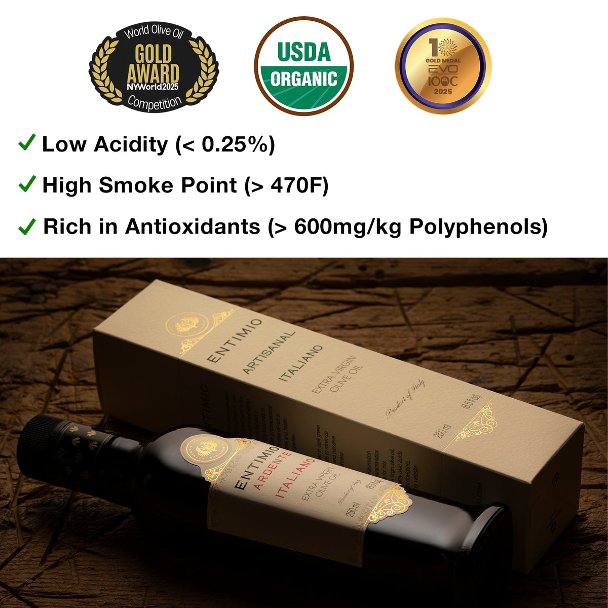 Entimio Ardente | 2024-25 Harvest Organic Extra Virgin Olive Oil