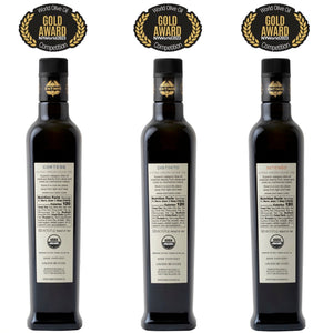 Entimio 3 x 500 | 2023-24 Harvest Organic Extra Virgin Olive Oil Set, Early Harvest from Tuscany | 50.7 (3 x 16.9) fl oz