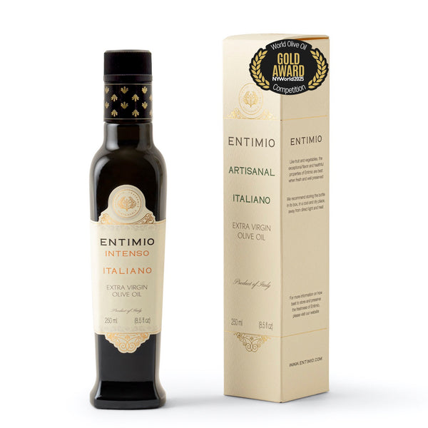 Entimio Intenso | 2024-25 Harvest Organic Extra Virgin Olive Oil, Early Harvest from Puglia | 8.5 fl oz
