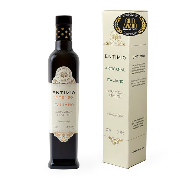 Entimio Intenso | 2024-25 Harvest Organic Extra Virgin Olive Oil, Early Harvest from Puglia | 16.9 fl oz