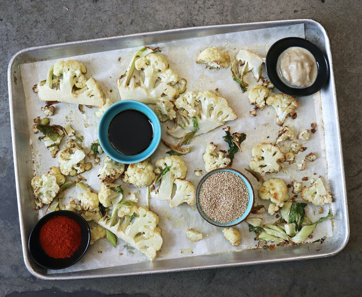 Olive Oil Roasted Cauliflower with Tahini & Mint