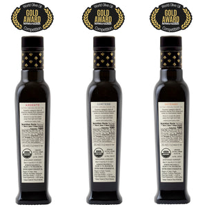 Entimio Collection Gift-Box | 2024-25 Harvest Organic Extra Virgin Olive Oil Set, Early Harvest from Italy | 25.5 (3 x 8.5) fl oz