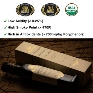 Entimio Cortese | 2024-25 Harvest Organic Extra Virgin Olive Oil, Early Harvest from Tuscany | 8.5 fl oz