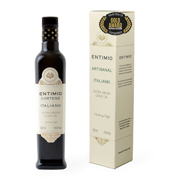 Entimio Cortese | 2025-2026 Early Harvest Organic Extra Virgin Olive Oil from Tuscany | 4 x 16.9 fl oz