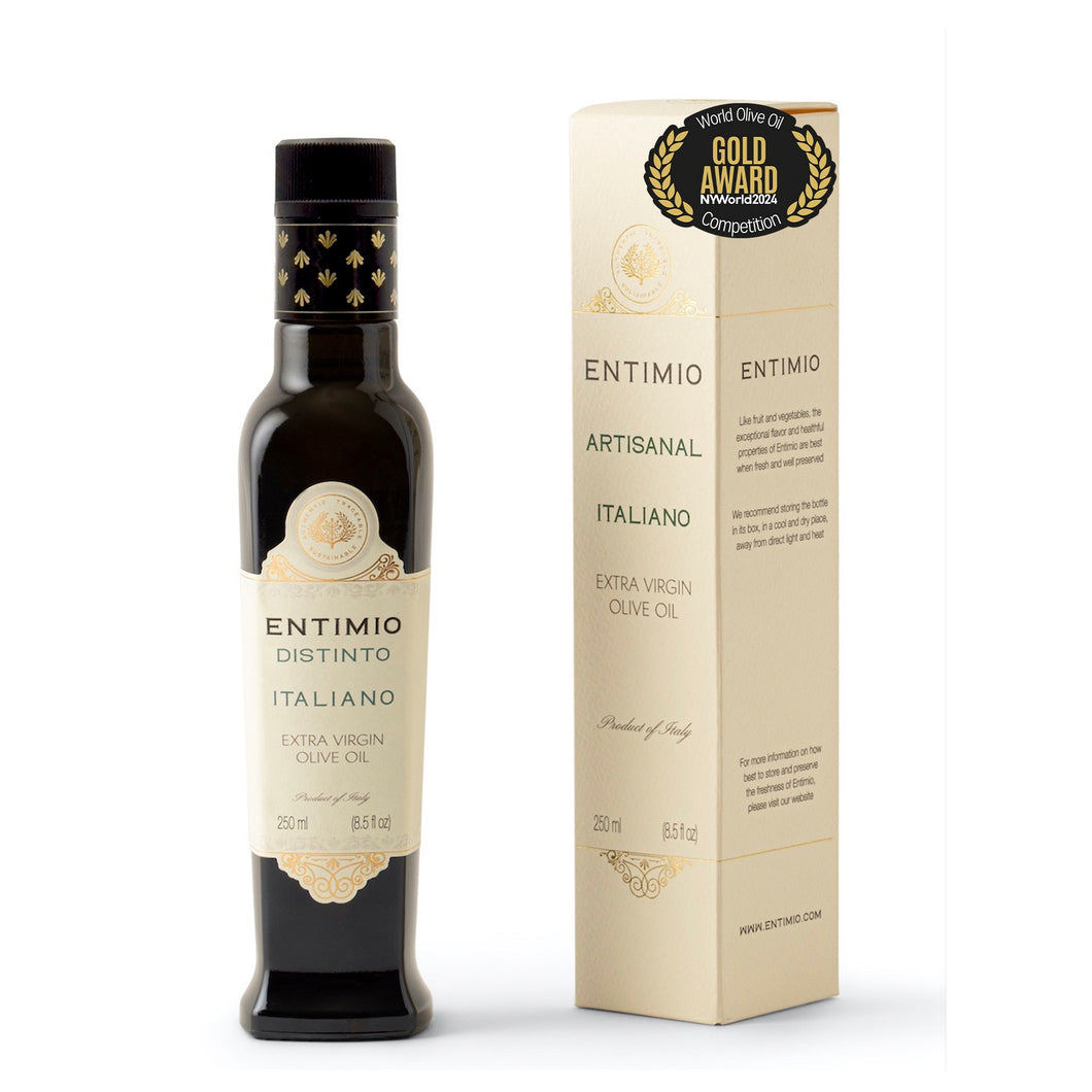 Entimio Distinto | 2023-24 Harvest Medium-Robust Organic Extra Virgin Olive Oil, Early Harvest from Tuscany | 4 x 8.5 fl oz