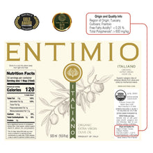 Entimio Italiano | 2025-2026 Harvest Versatile Organic Extra Virgin Olive Oil, Award-Winning | 16.9 fl oz