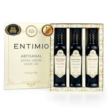Entimio Collection Gift-Box | 2025-2026 Early Harvest (Air-Freight Limited Early Release) Organic Extra Virgin Olive Oil Set from Italy | 25.5 (3 x 8.5) fl oz