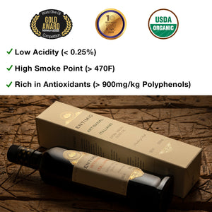 Entimio Intenso | 2024-25 Harvest Organic Extra Virgin Olive Oil, Early Harvest from Puglia | 16.9 fl oz