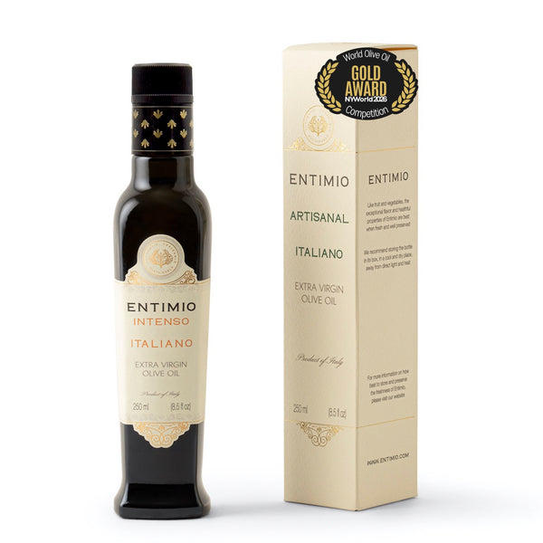 Entimio Intenso | 2025-2026 Early Harvest Organic Extra Virgin Olive Oil from Puglia | 4 x 8.5 fl oz